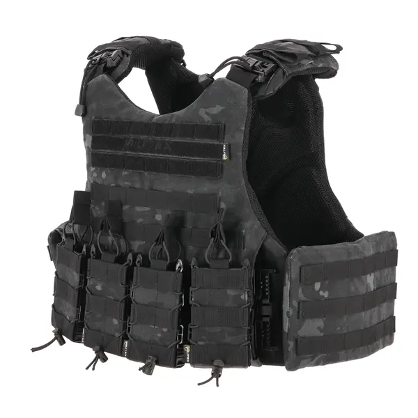 Бронежилет Kiborg Modular X-1 (Збільшена площа захисту) Black Multicam (без підсумків)