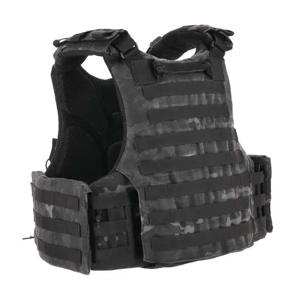 Бронежилет Kiborg Modular X-1 (Збільшена площа захисту) Black Multicam (без підсумків)