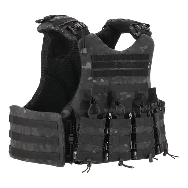 Бронежилет Kiborg Modular X-1 (Збільшена площа захисту) Black Multicam (без підсумків)