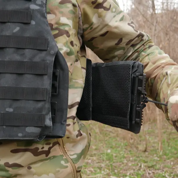 Бронежилет Kiborg Modular X-1 (Збільшена площа захисту) Black Multicam (без підсумків)