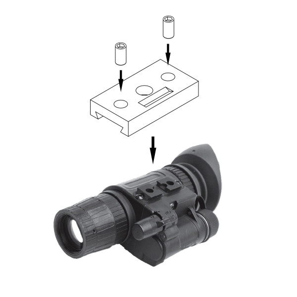 Перехідник для монокулярів з minirail на J-arm PVS14