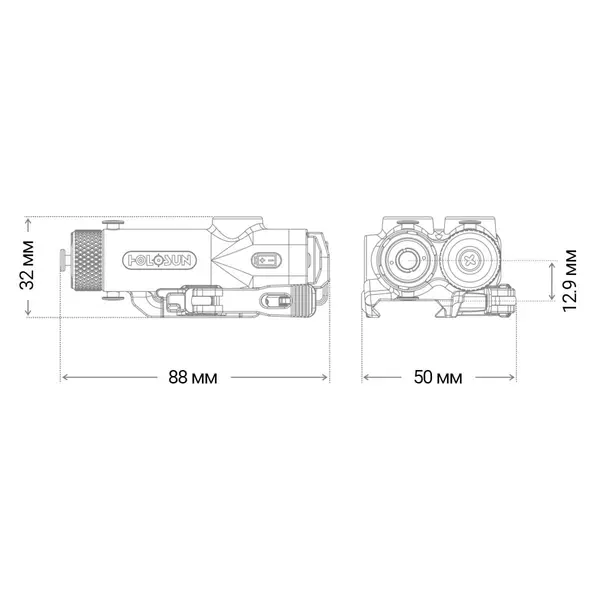 Тактичний блок HOLOSUN LE221-RD (LE221R) Red & IR