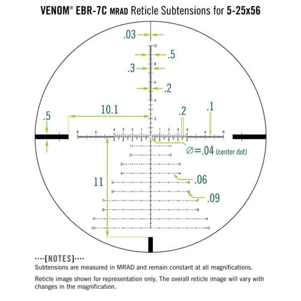 Приціл оптичний Vortex Venom 5-25x56 FFP з сіткою EBR-7C MRAD