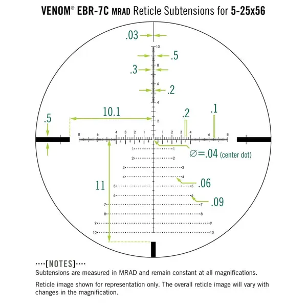Прицел Vortex Venom 5-25x56 FFP, приц. сетка EBR-7C MOA, под кольца 34 мм.
