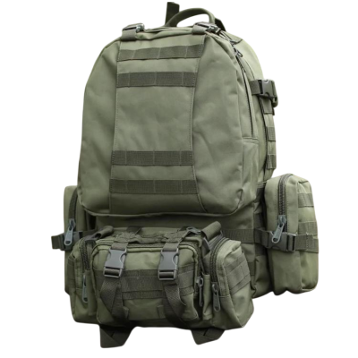 Военно-тактический рюкзак Molle Assault 55 L+ 3 органайзера Олива