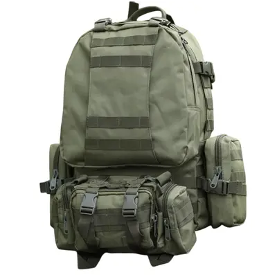 Військово-тактичний рюкзак Molle Assault 55 L+ 3 органайзери Олива