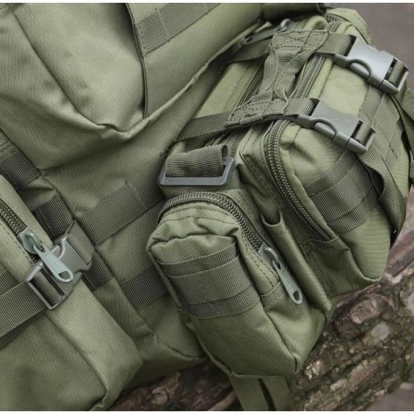 Военно-тактический рюкзак Molle Assault 55 L+ 3 органайзера Олива