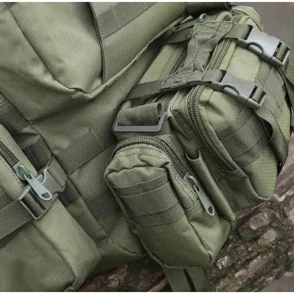 Військово-тактичний рюкзак Molle Assault 55 L+ 3 органайзери Олива