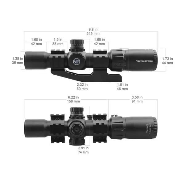 Приціл оптичний Vector Optics MUSTANG GENII 1-4X30 (30 мм) Illum. SFP