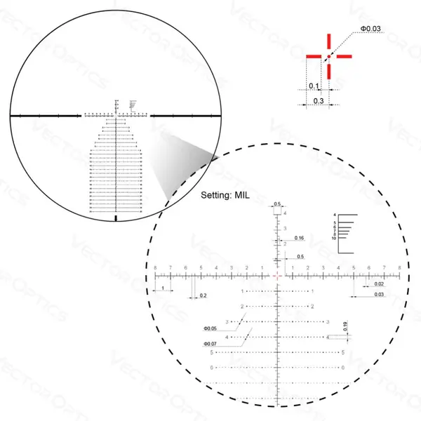 Приціл оптичний Vector Optics Continental 5-30x56 (34mm) illum. FFP Ranging