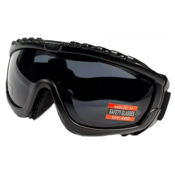 Окуляри захисні з ущільнювачем Global Vision Ballistech-1 (smoke) Anti-Fog, чорні, Чорний