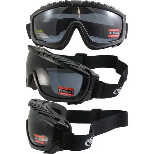 Окуляри захисні з ущільнювачем Global Vision Ballistech-1 (smoke) Anti-Fog, чорні, Чорний