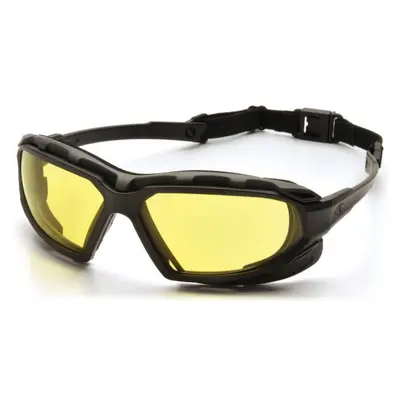 Окуляри захисні з ущільнювачем Pyramex Highlander-PLUS (amber) Anti-Fog, жовті, Чорний