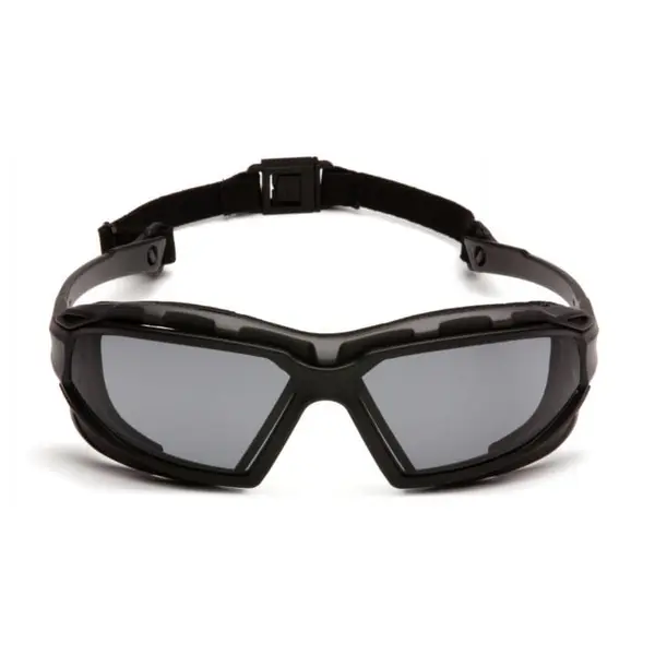 Окуляри захисні з ущільнювачем Pyramex Highlander-PLUS (gray) Anti-Fog, чорні, Чорний