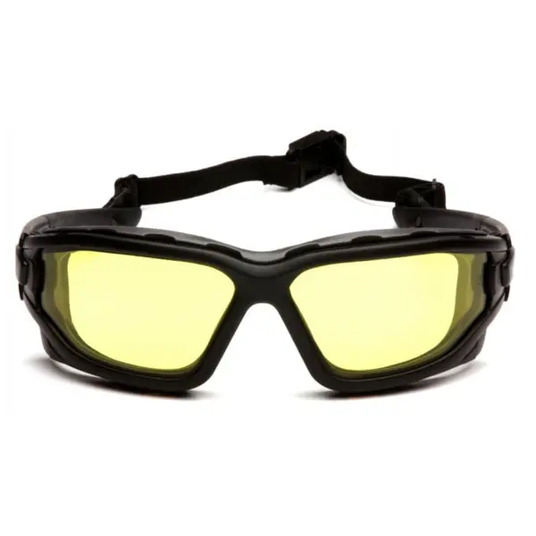 Окуляри захисні з ущільнювачем Pyramex i-Force XL (amber) Anti-Fog, жовті, Чорний