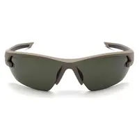 Очки защитные открытые Venture Gear Tactical Semtex 2.0 Tan (forest gray) Anti-Fog, чёрно-зелёные в песочной оправе, Коричневый