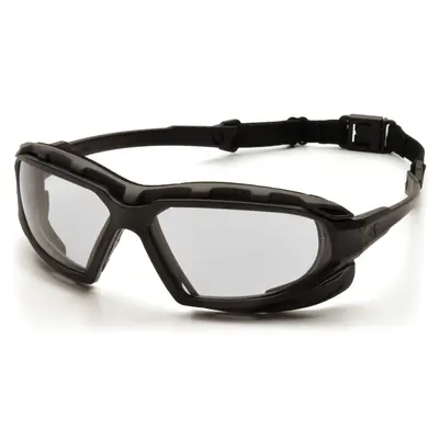 Окуляри захисні з ущільнювачем Pyramex Highlander-Plus (clear) Anti-Fog, прозорі, Чорний