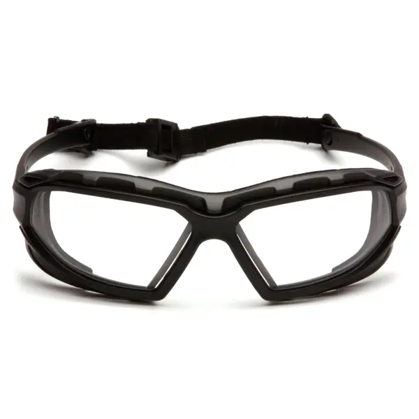 Окуляри захисні з ущільнювачем Pyramex Highlander-Plus (clear) Anti-Fog, прозорі, Чорний