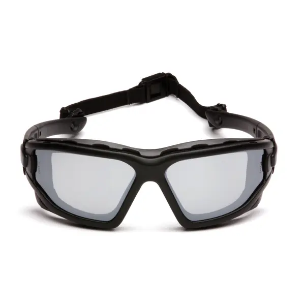 Окуляри захисні з ущільнювачем Pyramex i-Force Slim (silver mirror) Anti-Fog, дзеркальні сірі, Чорний