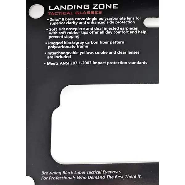 Окуляри захисні зі змінними лінзами Browning® Black Label Tactical™ Landing Zone (змінні лінзи), Чорний