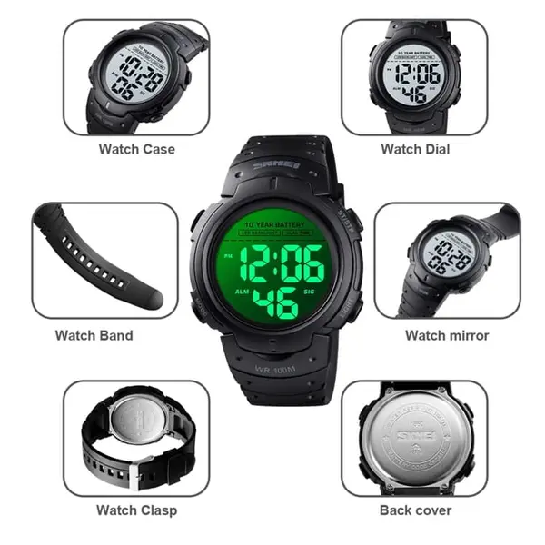 Skmei Neon 10 Bar Black