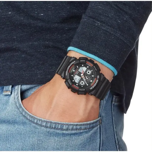 Годинник Casio G-SHOCK GA-100 - чорний/червоний