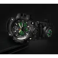 Чоловічий водостійкий тактичний годинник Besta Life Pro AllBlack з компасом