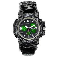 Чоловічий водостійкий тактичний годинник Besta Life Pro Grey з компасом