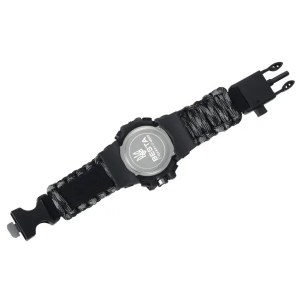 Чоловічий водостійкий тактичний годинник Besta Life Pro Grey з компасом