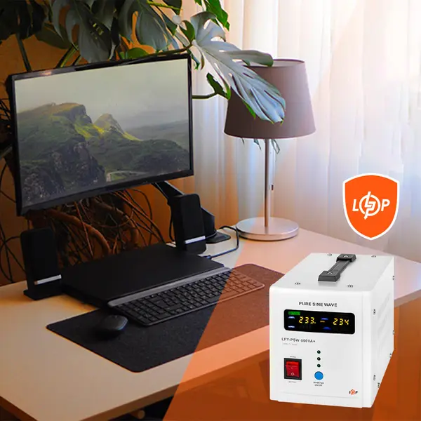 ДБЖ з правильною синусоїдою 12V LPY-PSW-500VA+ (350Вт) 5A/10A