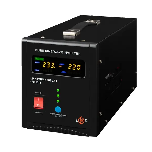 UPS LogicPower LPY-PSW-1000VA+ (700W) 10A/20A with regular sine wave 12V