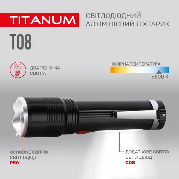 Портативний світлодіодний ліхтарик TITANUM TLF-T08 700Lm 6500K