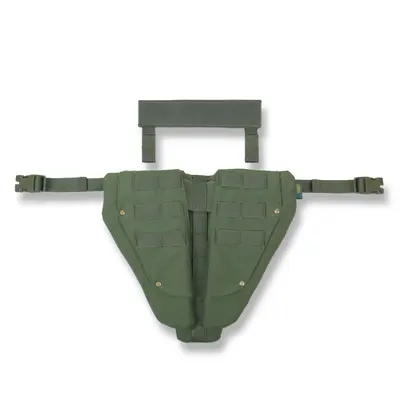 Захист паху (напашник) потрійний Kiborg з балістичним пакетом 1 клас захисту Militex Khaki