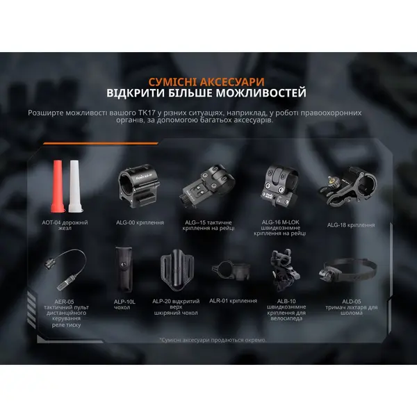 Ручний ліхтар чорний Fenix TK17