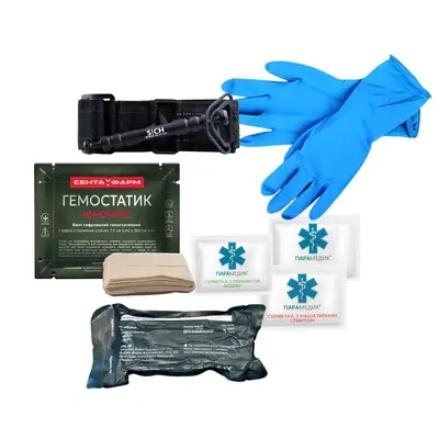 Кровоспинний набір EDC Med Kit (турнікет СІЧ, бандаж, бинт ГЕМОСТАТИК)