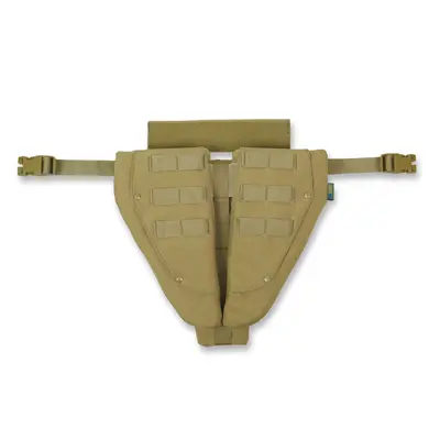 Захист паху (напашник) потрійний Kiborg з балістичним пакетом 1 клас захисту Militex Coyote