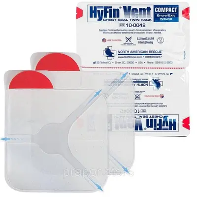Оклюзійна пов'язка HyFin Vent Compact Chest Seal Twin Pack