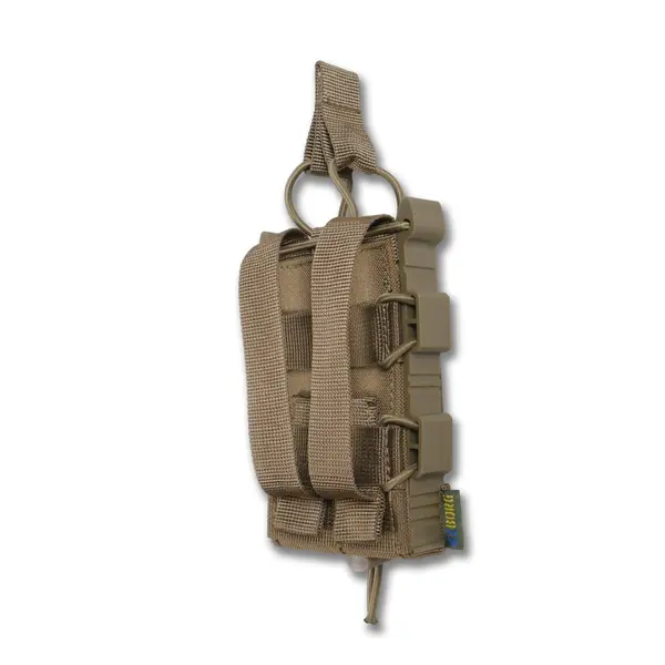 Жорсткий посилений тактичний підсумок Kiborg GU Single Mag Pouch Coyote