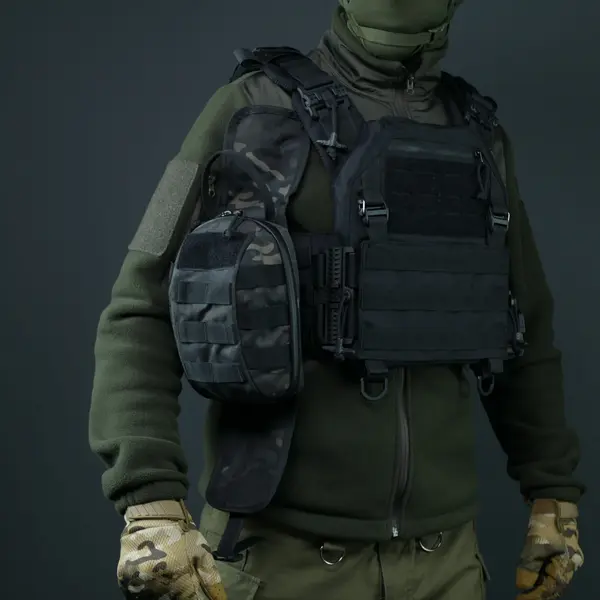 Підсумок-аптечка (швидкий скид) Kiborg GU Cordura Black Multicam