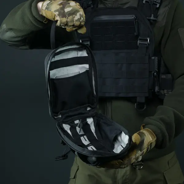 Підсумок-аптечка (швидкий скид) Kiborg GU Cordura Black Multicam