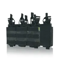 Съемная передняя панель к плитоноске с подсумками под 3 магазина черный мультикам