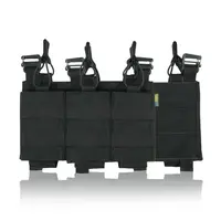 Съемная передняя панель к плитоноске с подсумками под 3 магазина черный