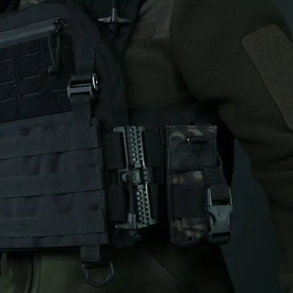 Тактичний підсумок під рацію KIBORG GU Single Mag Pouch Чорний Мультикам