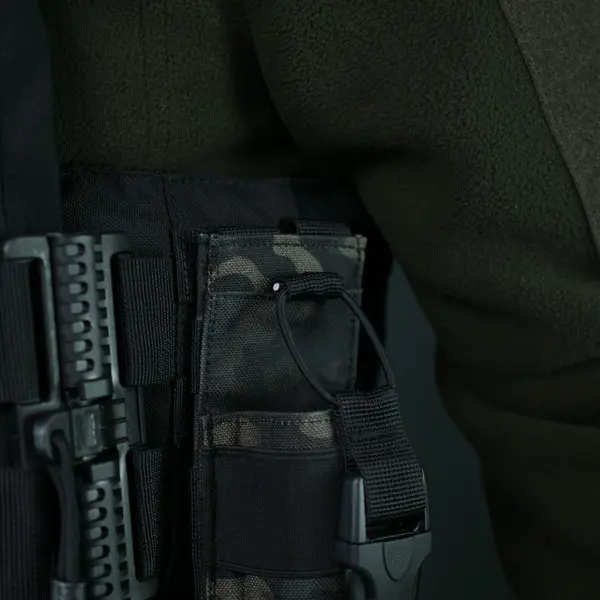 Тактичний підсумок під рацію KIBORG GU Single Mag Pouch Чорний Мультикам