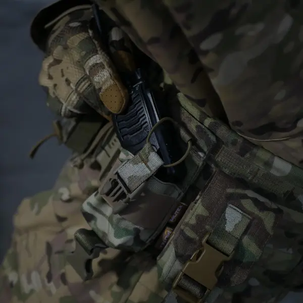 Жорсткий посилений тактичний підсумок під рацію Militex GU Single Mag Pouch Cordura original USA Multicam