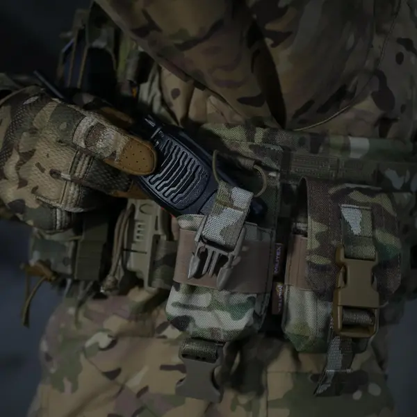 Жорсткий посилений тактичний підсумок під рацію Militex GU Single Mag Pouch Cordura original USA Multicam