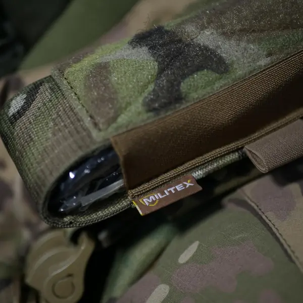 Підсумок під турнікет відкритого типу з кріпленнями для тактичних ножиць та маркера Militex Cordura original USA Multicam