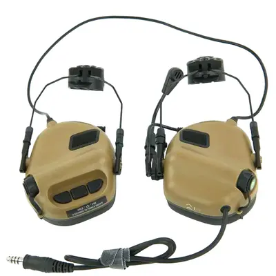Тактические наушники EARMOR M32Н Coyote с креплением