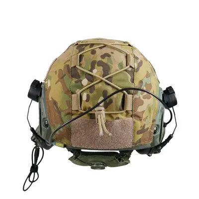 Тактический Баллистический Шлем с Кавером Наушниками Фонариком, Комплект Шлема с Наушниками, Каска Мультикам