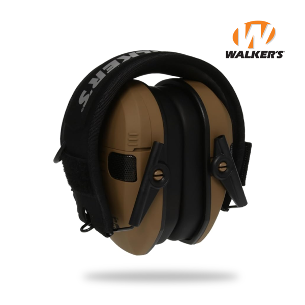 Активные наушники Walker's Razor Slim Original с патчами (коричневый)